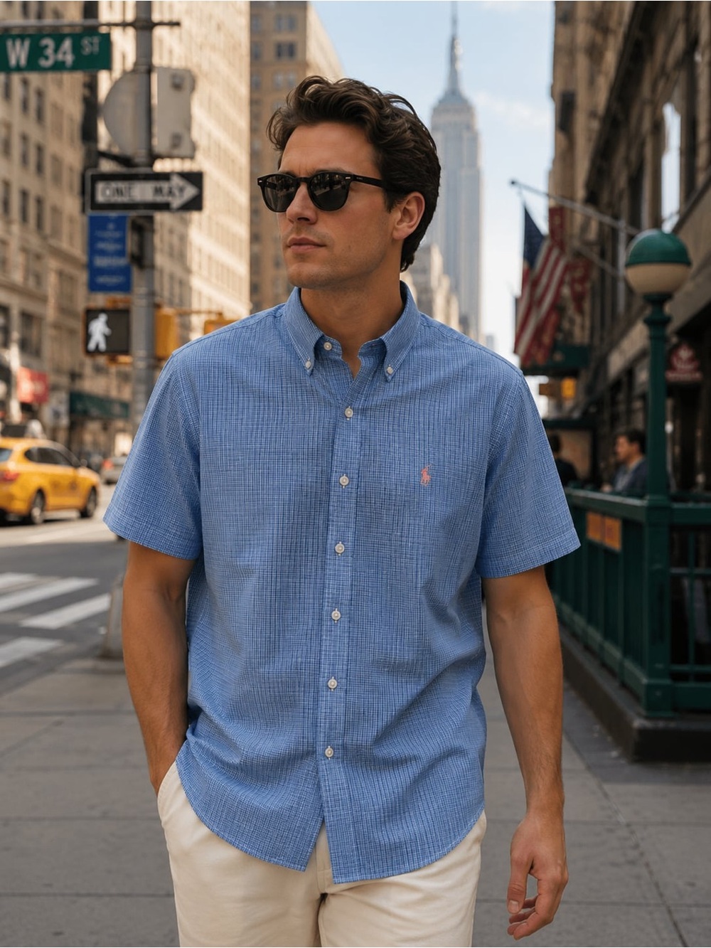 Polo by Ralph Lauren Light Blue Short-Sleeve Button-Down Shirt